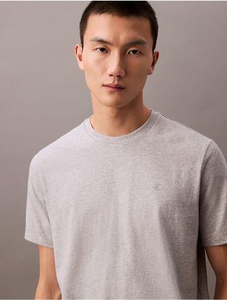Calvin Klein Jeans Calvin Klein Mens Smooth Cotton Monogram T-Shirt - Grey - XL