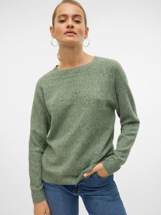 Vero Moda VMDOFFY LS O-NECK BLOUSE GA NOOS Materialmix, regular fit