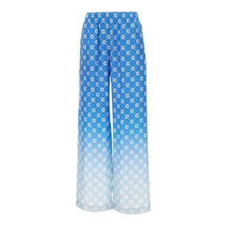 Casablanca Wide Trousers, female, Blue, Size: S Art of the Silks Trousers