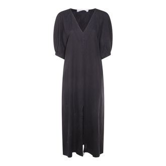 Malo Black Linen Dress