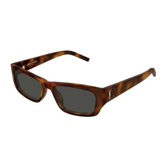 Saint Laurent SL M182 Jazz Zonnebril - Dames - Accessoires - Bruin - Maat: 54 MM Nylon
