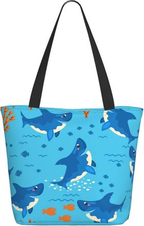 AOOEDM Cute Sharks Ladies Shopping Bag 13x11x7in.The Perfect ValentineS Day Gift.It Is The Best ValentineS Day Gift For Mom, Daughter, Wife,Etc