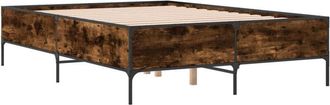 vidaXL Bed Frame without Mattress Smoked Oak 160x200 cm Vidaxl