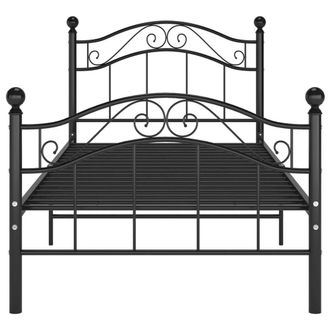 Berkfield Home Comfortable Bed Frame Black Metal 90x200 cm