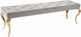 Global Interiors Design Sitzbank Modern Barock - Grau/Gold