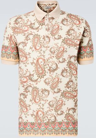 Etro Polo in piqu&eacute; di cotone con stampa paisley