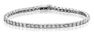 The Diamond Store Diamond Tennis Bracelet 4ct Look 18K White Gold - J3355