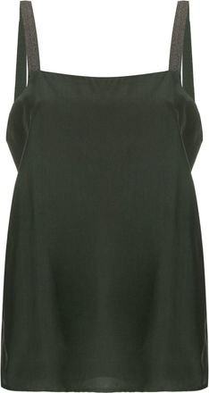 Fabiana Filippi metallic strap top - women - Spandex/Elastane/Viscose/Polyester/Silk - 40 - Green
