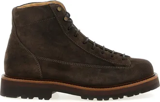 Brunello Cucinelli Suede Ankle Boots Stivali E Stivaletti Marrone-Uomo