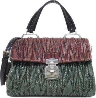 Miu Miu Pre-owned Pitone Patch Bag - Dames - Vintage Handtas - Veelkleurig - ONE Size - Leer - Vintage