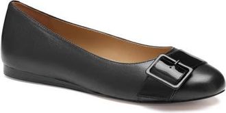 Johnston & Murphy Claire Ballet Flat in Black Patent/Glove Leather at Nordstrom, Size 6.5