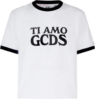 GCDS Ti Amo T-shirt - Dames - T-shirts - Wit - M - Katoen - Tops