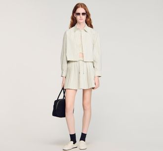 Sandro Striped rhinestone shirt