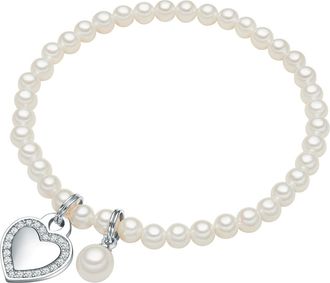 Lulu & Jane Womens Bracelet Brass - White - One Size