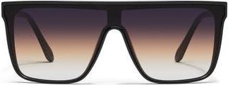Quay Nightfall Medium 138mm Shield Sunglasses in Blk/dskppy at Nordstrom Rack