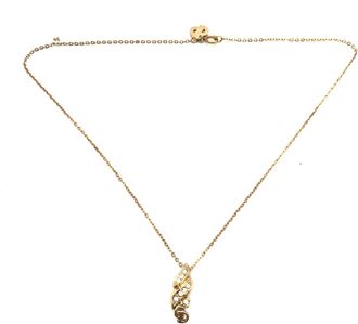 Dior Gold PLated Necklace With Rhinestone Womens Pendant (Pre-Owned)