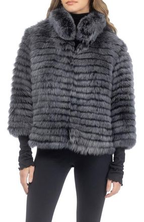 Gorski Genuine Shearling Layered Jacket in Black Brisa at Nordstrom, Size Small