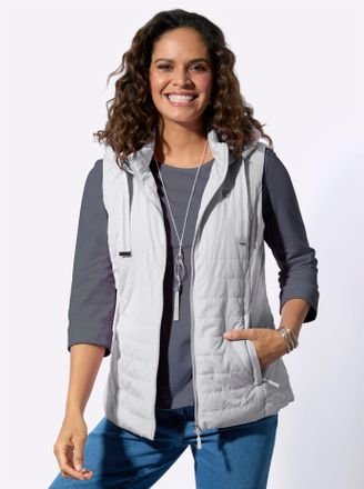 Casual Looks Steppweste CASUAL LOOKS, Damen, Gr. 36, hellgrau, 100% Polyester, Wattierung:100% Polyester, unifarben, Westen Steppweste