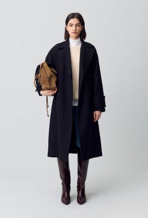 Claudie Pierlot Manteau mi-long laine m&eacute;lang&eacute;e