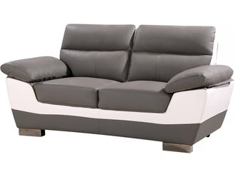 Habitat et Jardin Habitat Et Jardin - Sof&aacute; Cuero Reconstituido / Pvc Dallas - 2 Plazas Gris/blanco