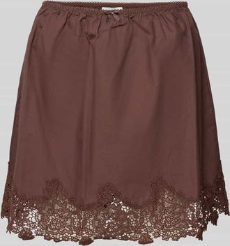 Topshop Minirock mit Spitze Modell LANI in Schoko, Gr&ouml;&szlig;e XL