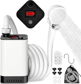 OEM Ducha Port&aacute;til Para Camping, Recargable Con Bomba De 6000 Mah, Resistente Al Agua Ipx7, Cabezal De Ducha Ajustable, Para Uso En Exteriores Y Camping