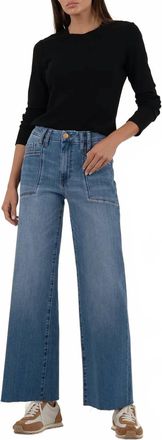 Kut from the Kloth Meg High Rise Wide Leg Jeans In Earn Wash