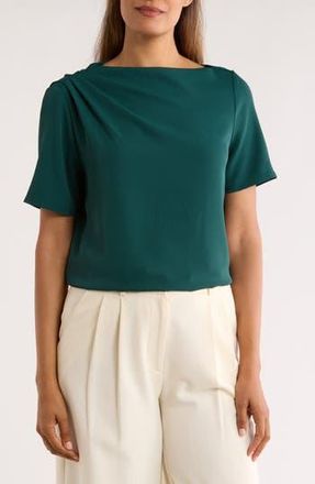 Nordstrom Rack Pleated Shoulder Short Sleeve Top in Green Ponderosa at Nordstrom Rack, Size Xx-Small