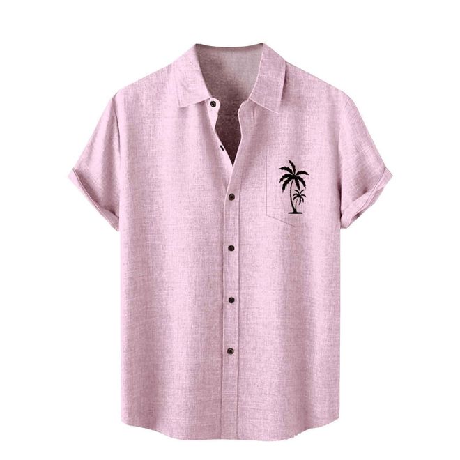 Men's Casual Button Down Short Sleeve Beach Shirt – Loose Fit Summer T-Shirt Top