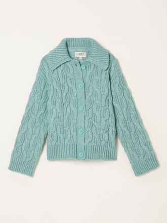 Fat Face FatFace Mari Duck Egg Blue Collared Knitted Cardigan