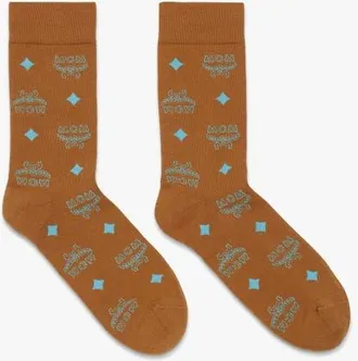 MCM Monogram Knit Socks in Blue Ceramic at Nordstrom, Size Small/medium