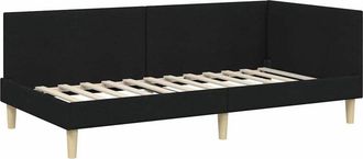 vidaXL Estructura De Cama En Esquina Con Cabecera Negro 90 Cm X 200 Cm Vidaxl