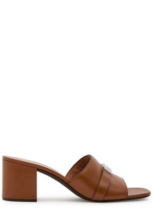 Tory Burch Leelee 65 Leather Mules - Tan - 39 (IT39/ UK6)