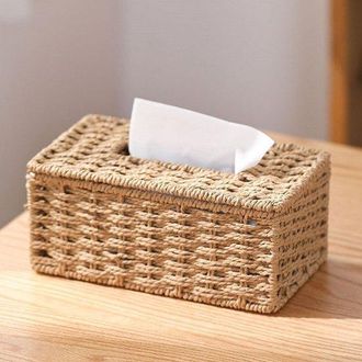OEM Caja De Pa&ntilde;uelos De Junco - Caja De Pa&ntilde;uelos De Rat&aacute;n - Caja - Pa&ntilde;uelos - Pa&ntilde;uelo De Tela - Decoraci&oacute;n - Estuche Para Pa&ntilde;uelos - 22128 Cm