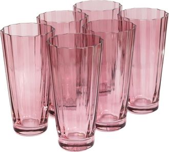 Estelle Colored Glass Sunday Set of 6 Highball Glasses in Rose at Nordstrom