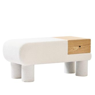 Nordlys Banco estilo escandinavo en lana blanca