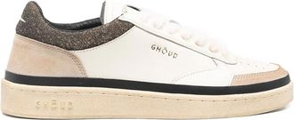 Ghōud Venice Pads Sneakers In White And Brown Leather