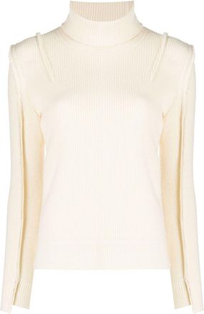 R13 roll-neck ribbed-knit jumper - women - Wool/Cotton/Nylon - S - White