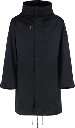 Stone Island Blue Logo Patch Parka Coat