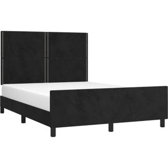 vidaXL Vidaxl - Estructura De Cama Sin Colch&oacute;n Terciopelo Negro 140x200 Cm