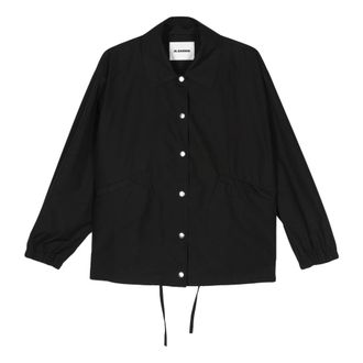 Jil Sander Stijlvolle Blouson Jas - Dames - Zomerjassen - Zwart - S - Katoen - Jassen