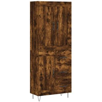 vidaXL Highboard Smoked Oak 69.5x34x180 cm Engineered Wood Vidaxl