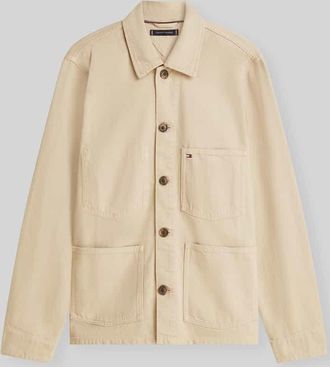 Tommy Hilfiger Regular Fit Hemdjacke aus reiner Baumwolle in Beige, Gr&ouml;&szlig;e XXL