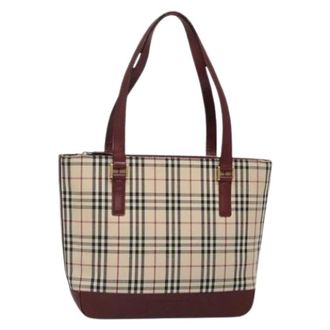 Burberry Tweedehands Canvas handtassen - Dames - Vintage Shopper - Beige - ONE Size - Vintage