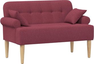 vidaXL Sof&aacute; Amoroso Con Botones Acolchados Rojo Vino 120 X 65 X 79 Cm Vidaxl