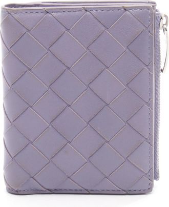 Bottega Veneta Purple Leather Wallet (Bi-Fold) (Pre-Owned)