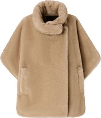 Pinko Comodino Faux Fur Cape