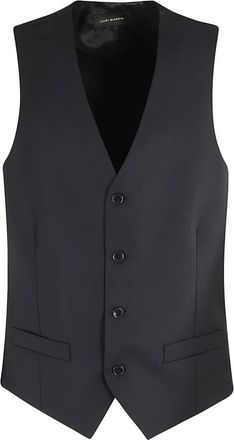 Luigi Bianchi Mantova Stijlvolle Gilet voor Mannen - Heren - Gillet - Blauw - 2XL - Wol - Kostuums