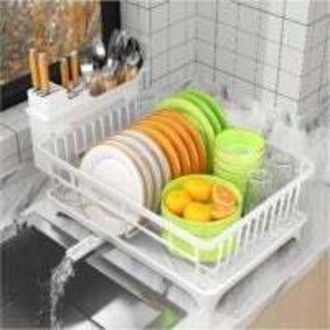 OEM Scolapiatti, Scolapiatti Salvaspazio Per Piani Cucina Con Portautensili, Scolapiatti Da Cucina, Scolapiatti Con Vassoio Di Raccolta - Crezuo