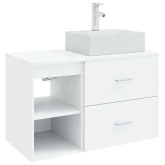 vidaXL Juego De Muebles De Ba&ntilde;o 2 Pcs Blanco Madera De Ingenier&iacute;a Vidaxl